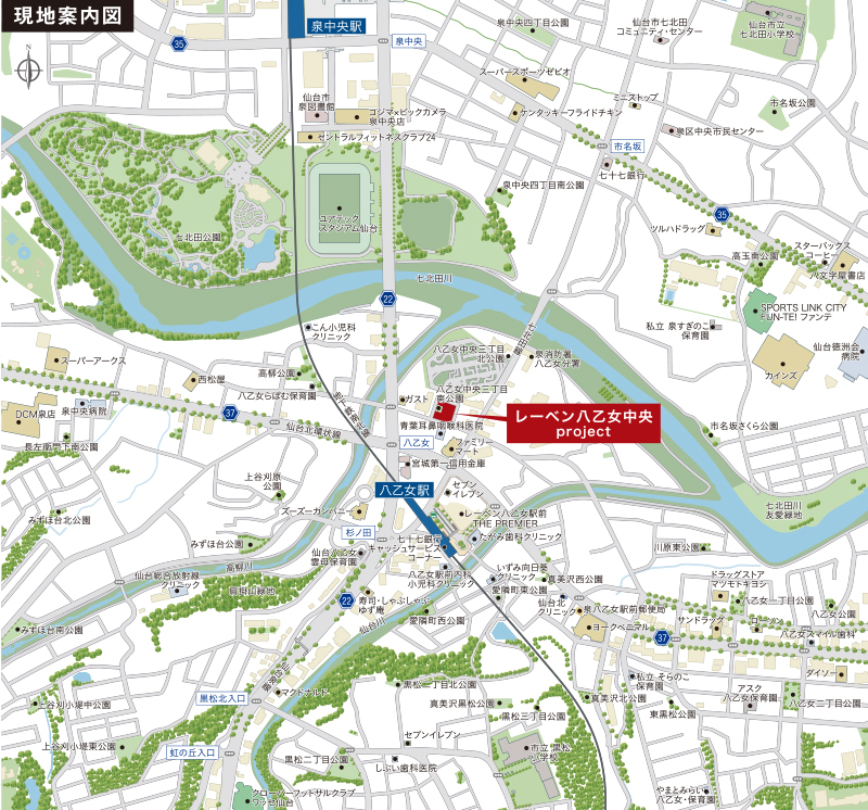 レーベン八乙女中央project：案内図