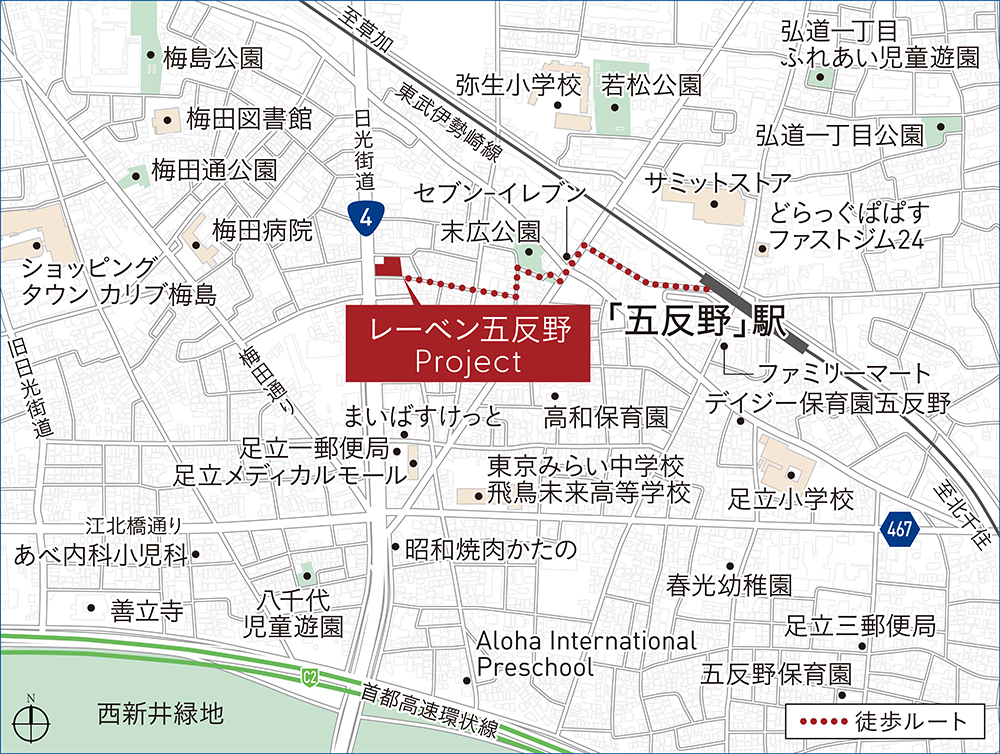 レーベン五反野Project：案内図