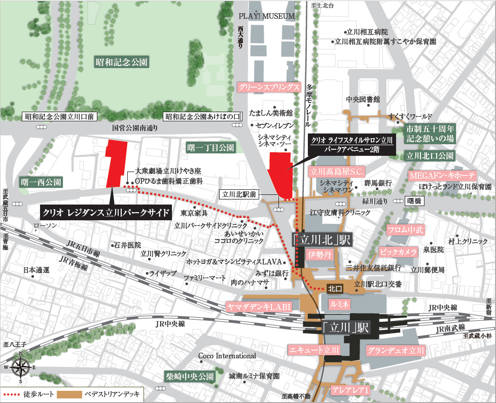クリオ レジダンス立川パークサイド：モデルルーム地図