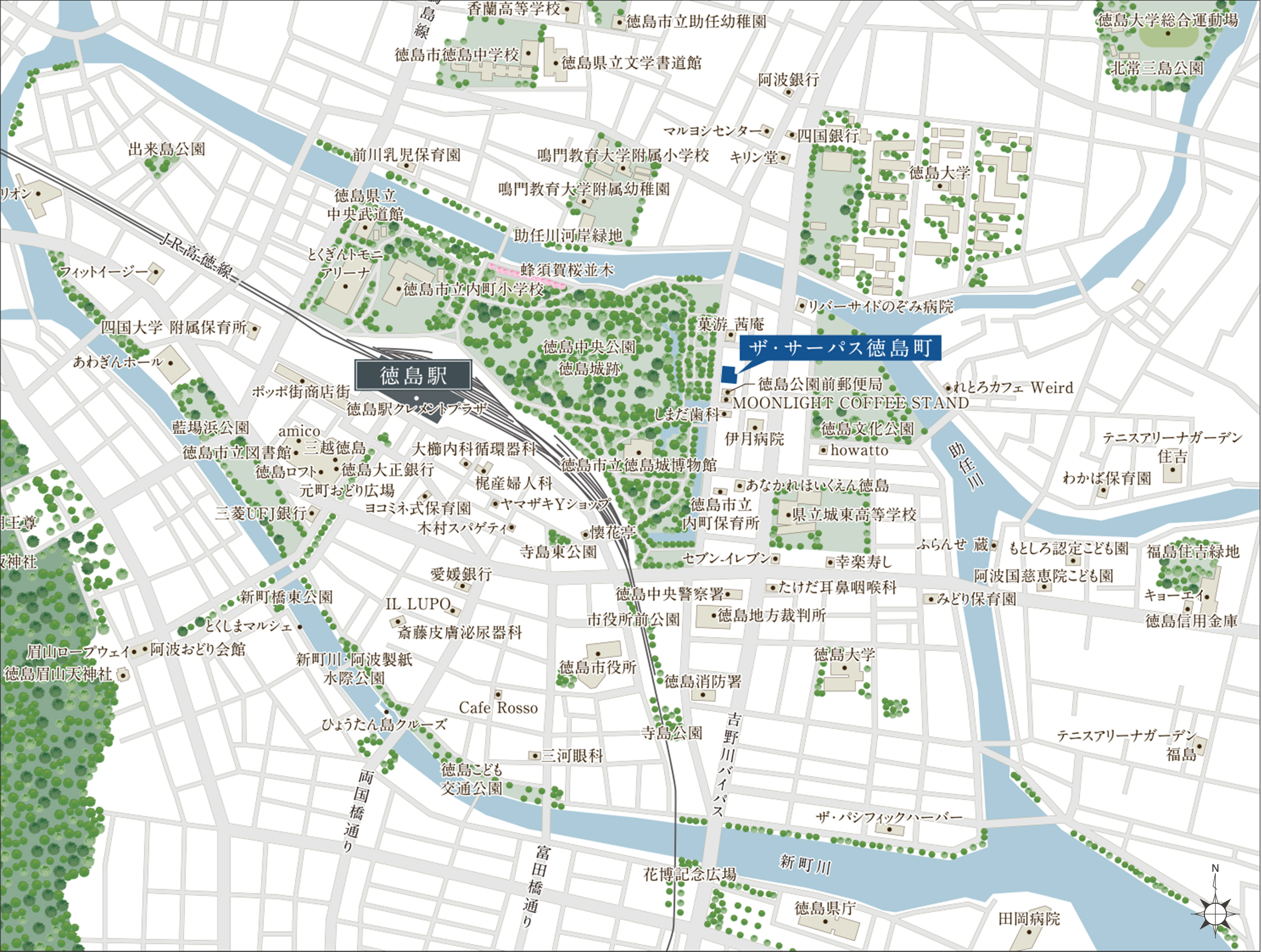 ザ・サーパス徳島町：案内図