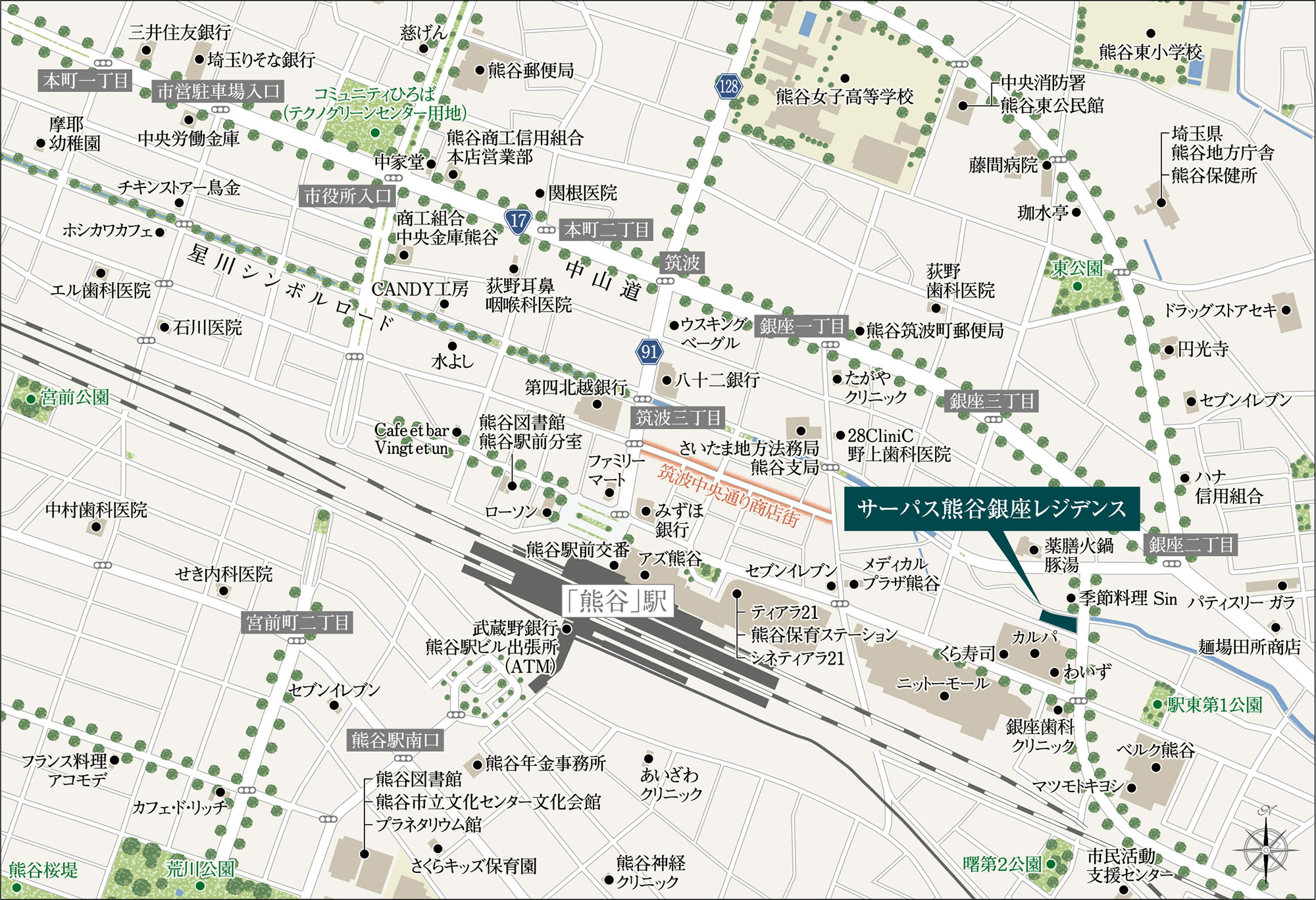 サーパス熊谷銀座レジデンス：案内図