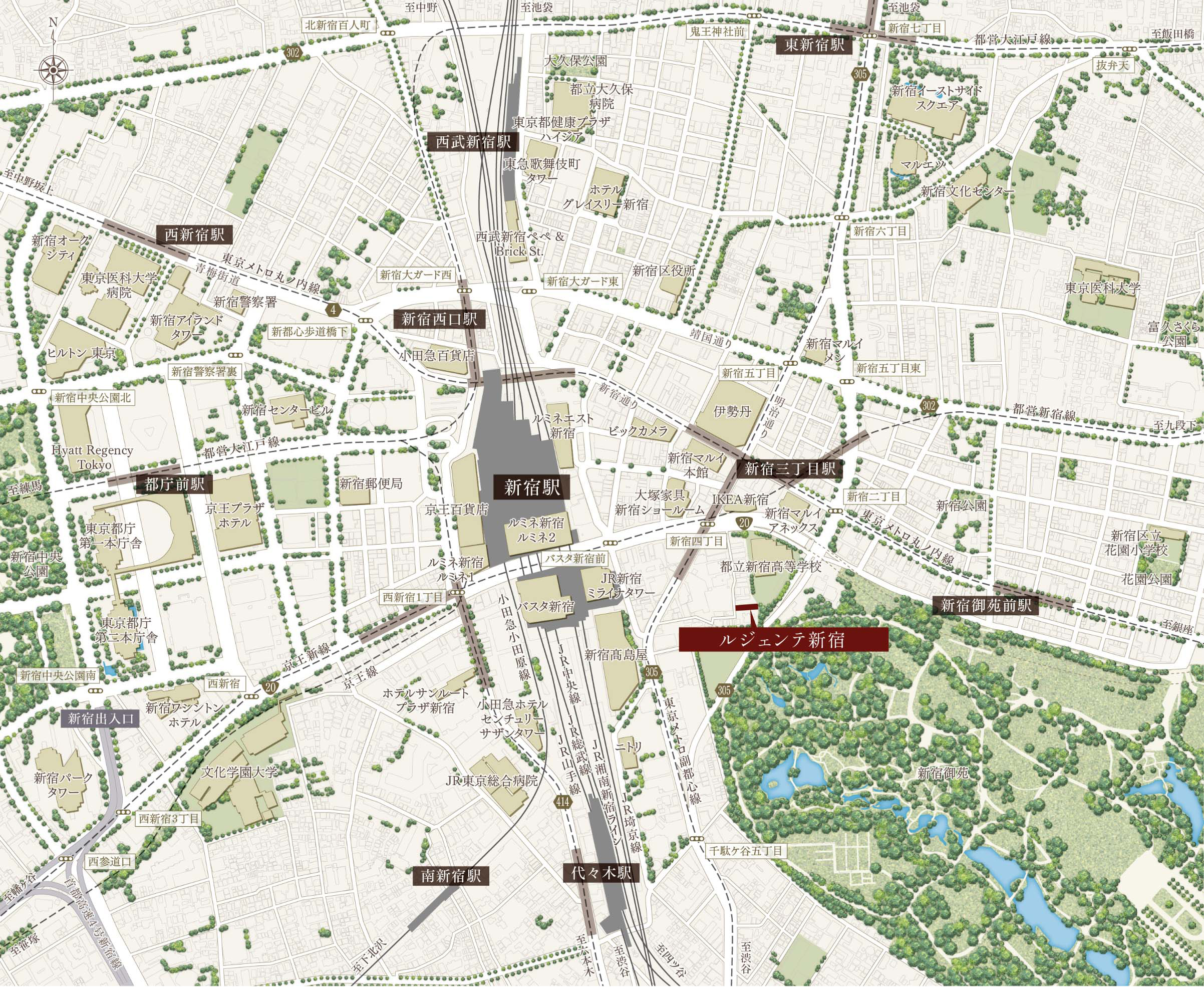 ルジェンテ新宿：案内図