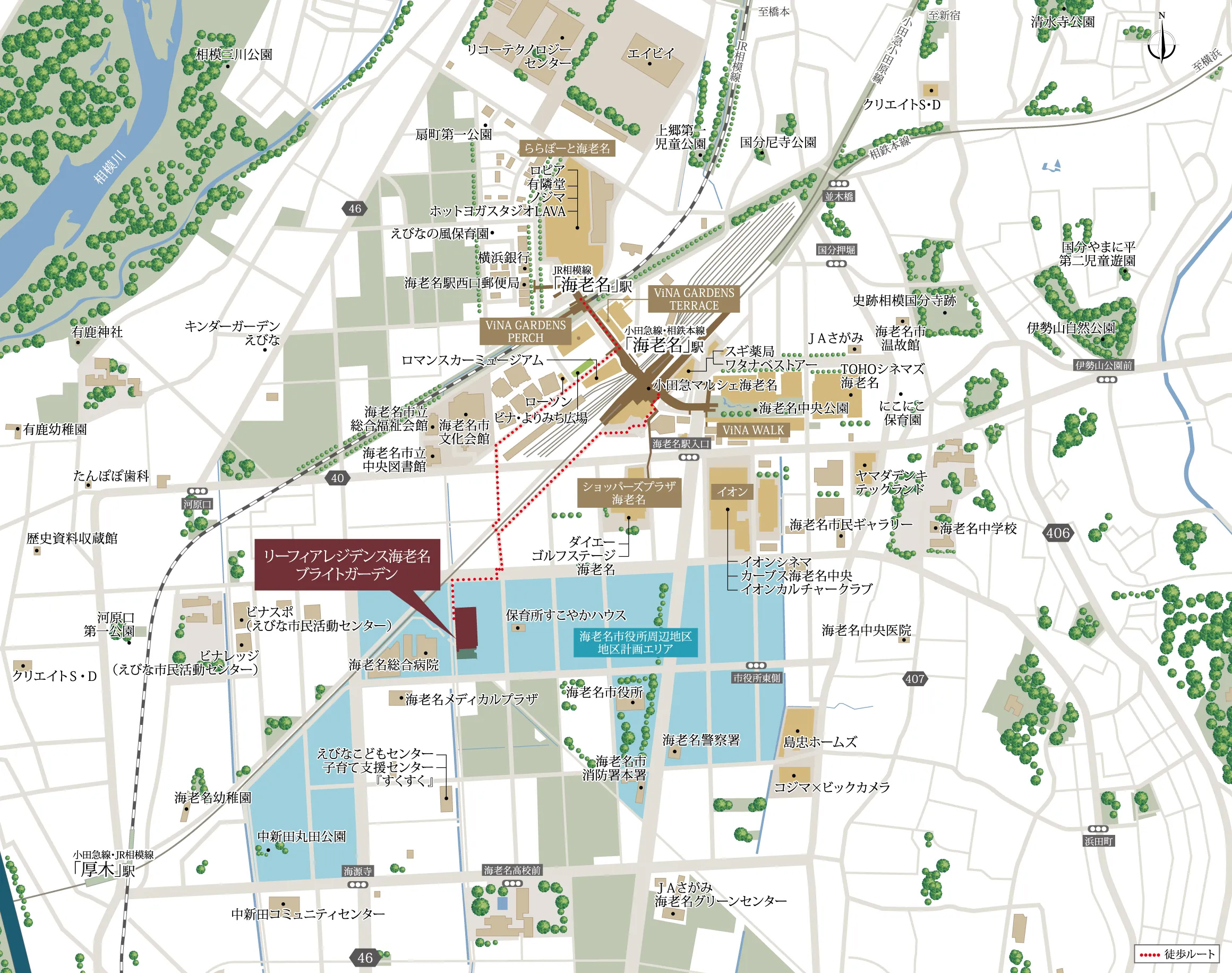 リーフィアレジデンス海老名ブライトガーデン：案内図