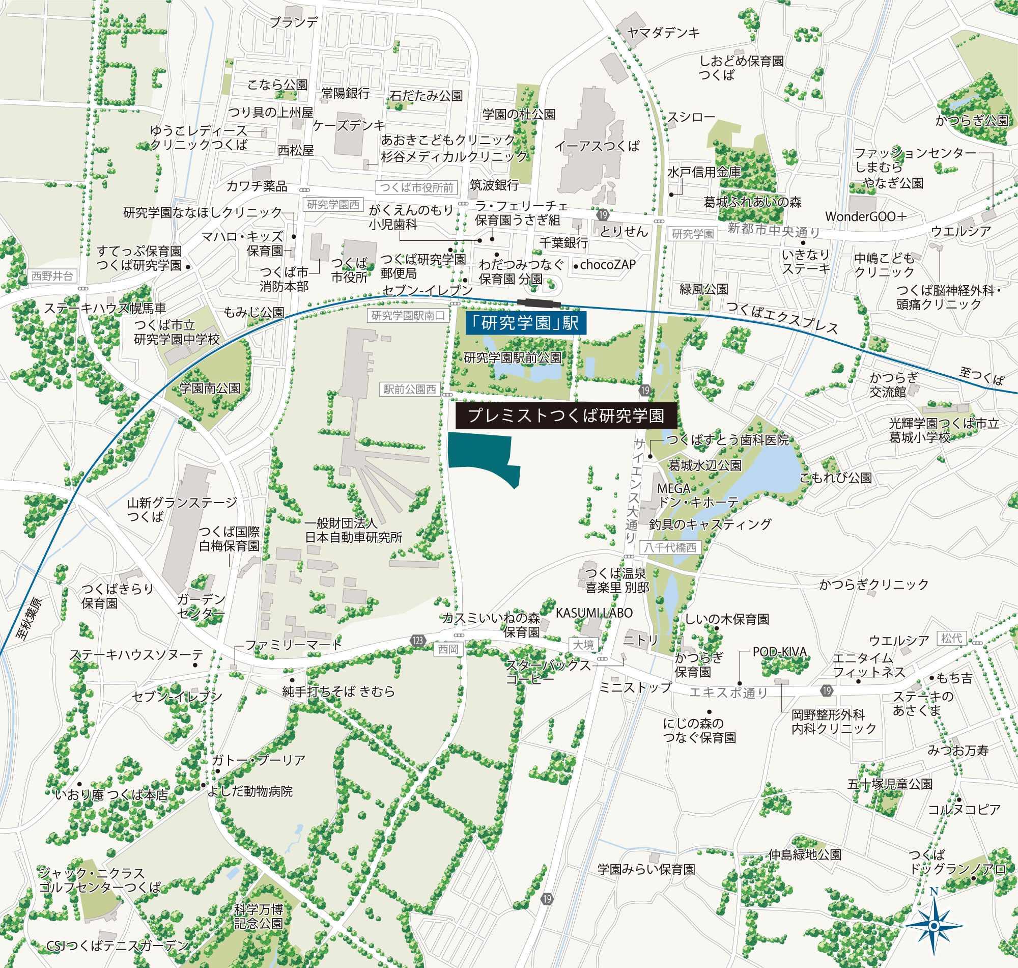 プレミストつくば研究学園：案内図