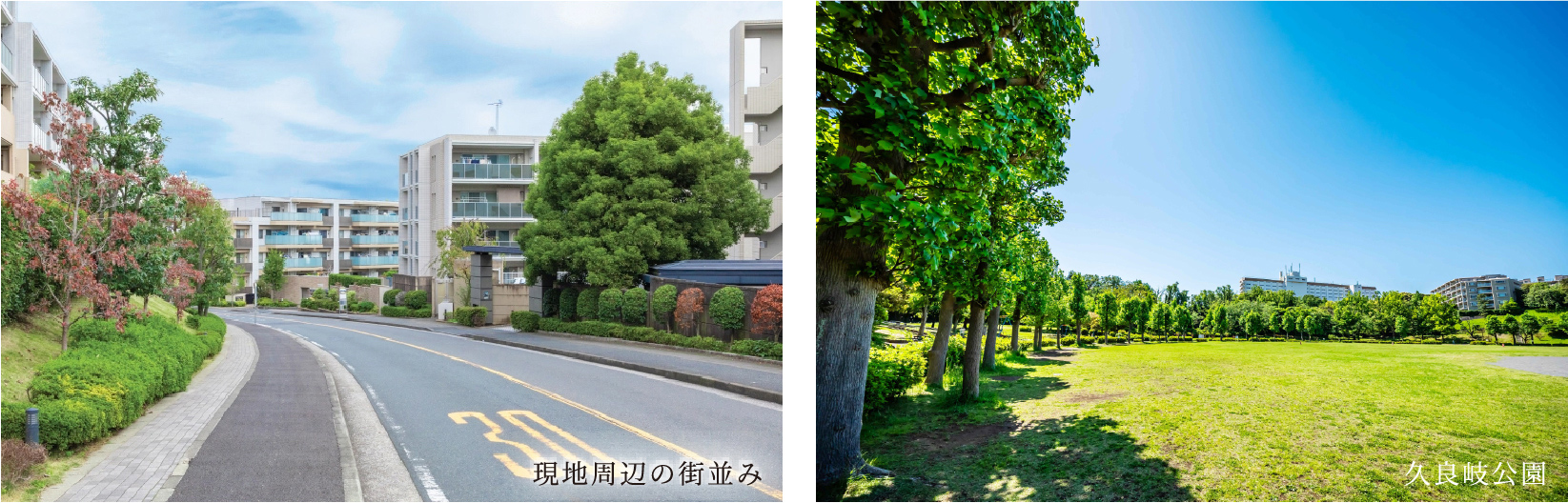 （仮称）上大岡プロジェクト 美しく整備された、緑が息づく磯子風致地区の街並み。