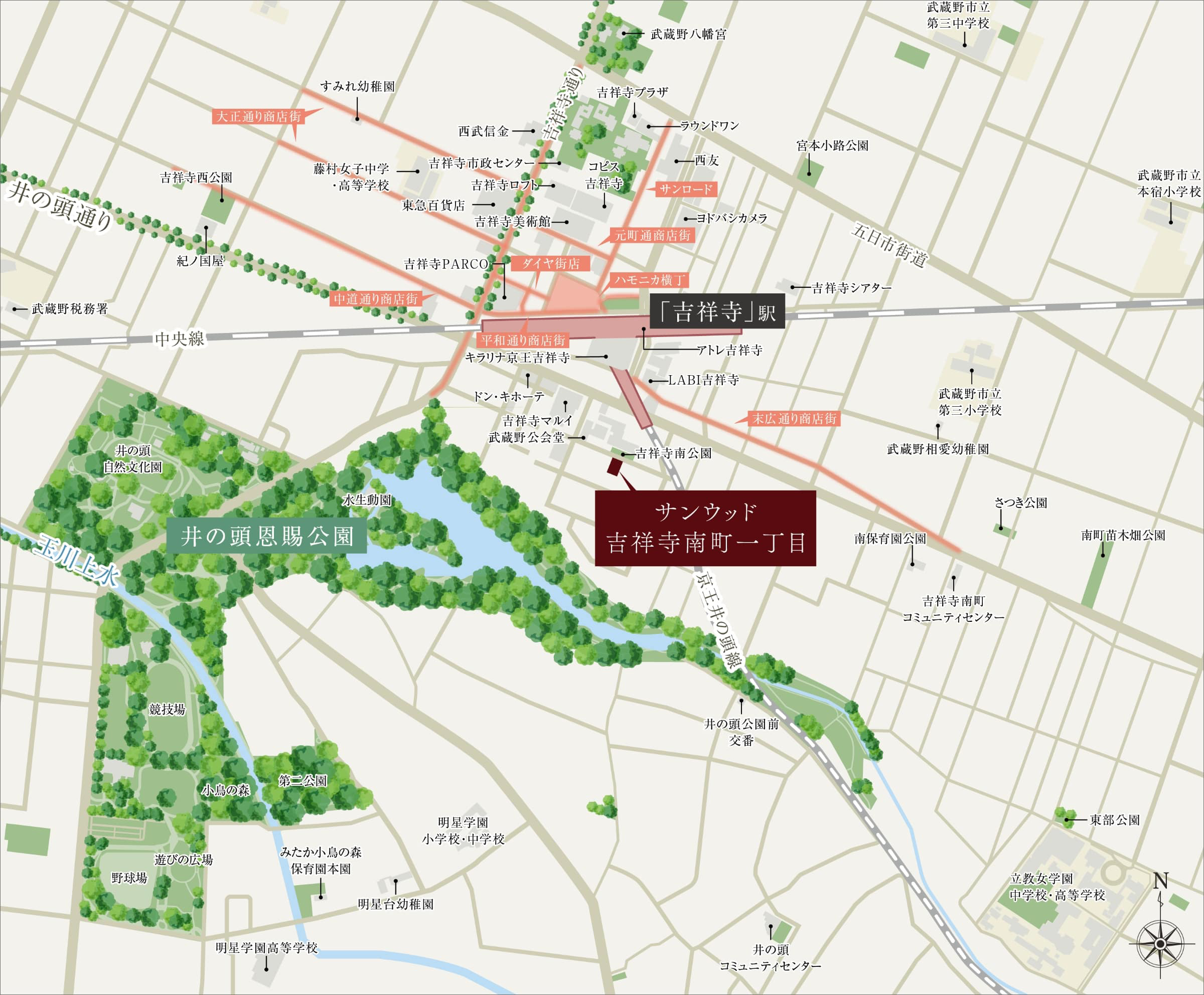 サンウッド吉祥寺南町一丁目：案内図