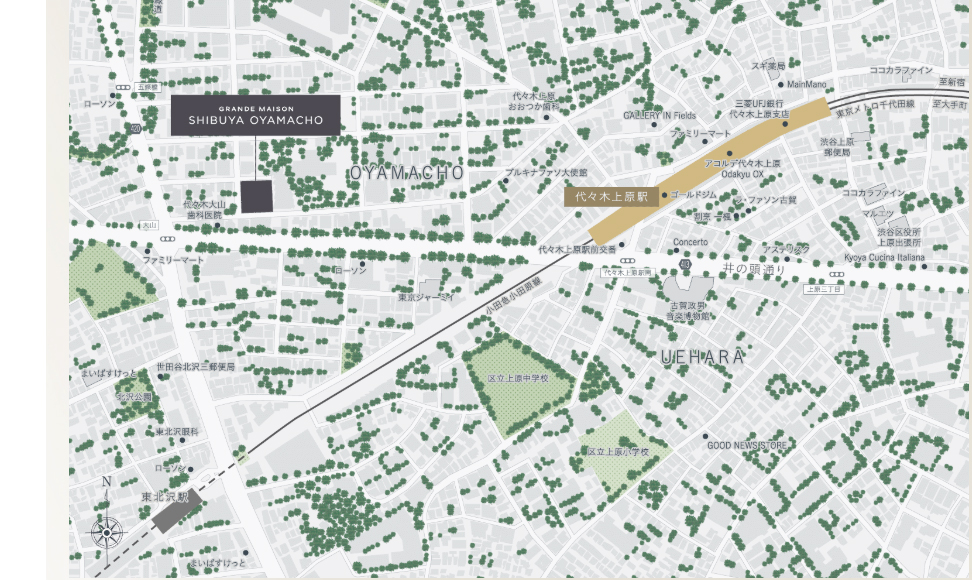 グランドメゾン渋谷大山町：案内図