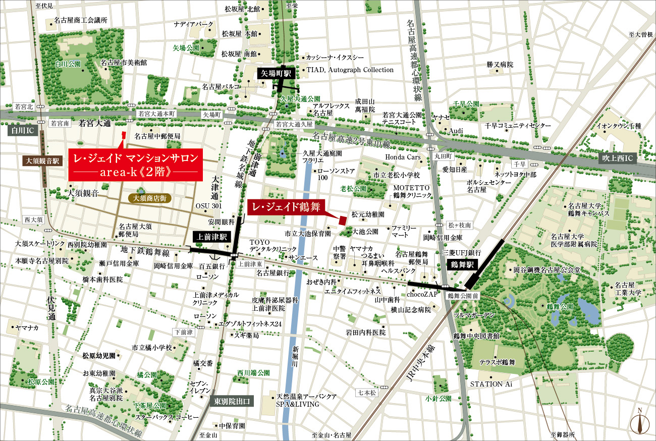 レ・ジェイド鶴舞：案内図