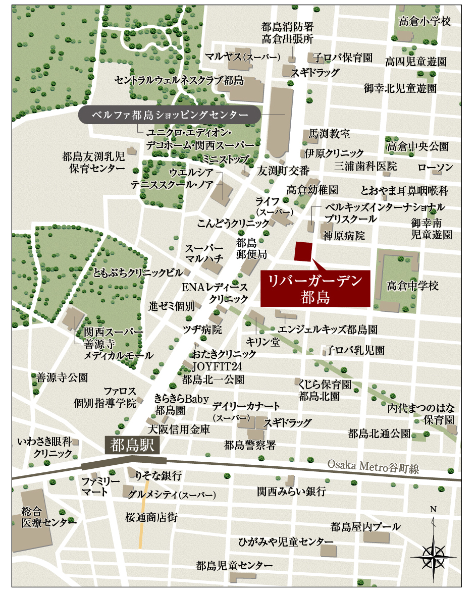 リバーガーデン都島：案内図