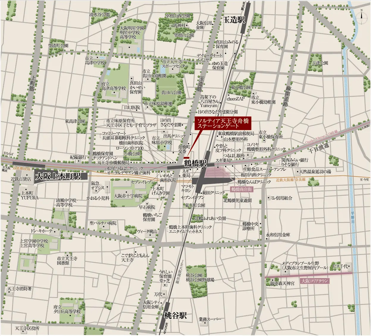 ソルティア天王寺舟橋ステーションゲート：案内図
