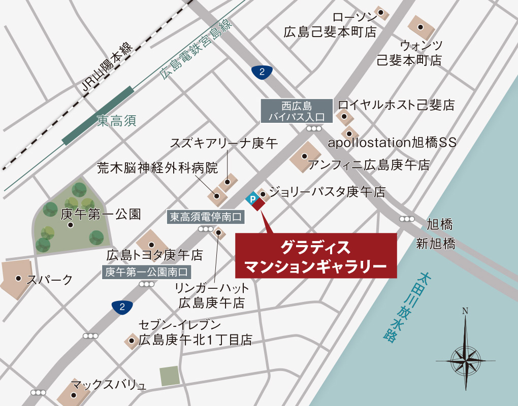 グラディス本川離宮：モデルルーム地図