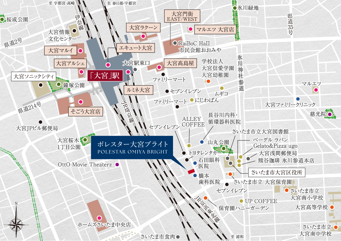 ポレスター大宮ブライト：案内図