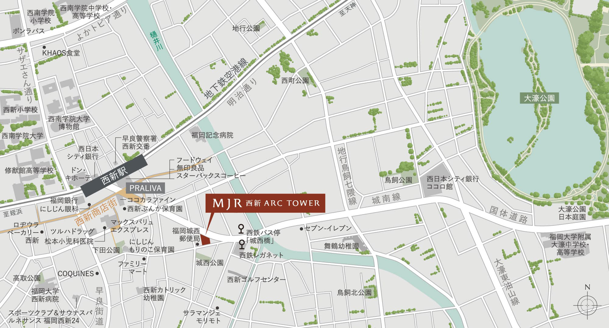 ＭＪＲ西新アークタワー：案内図
