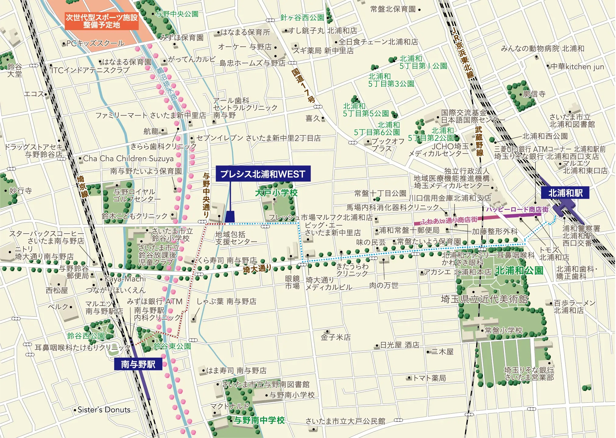 プレシス北浦和WEST：案内図
