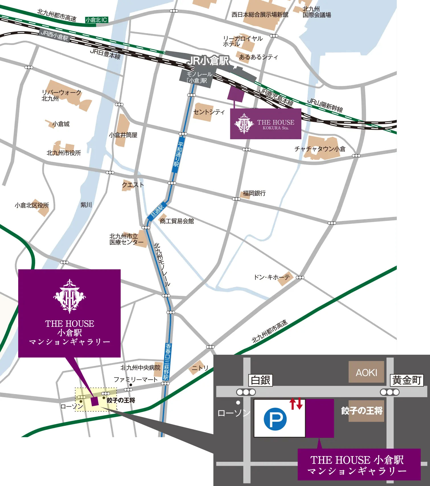THE HOUSE 小倉駅：モデルルーム地図