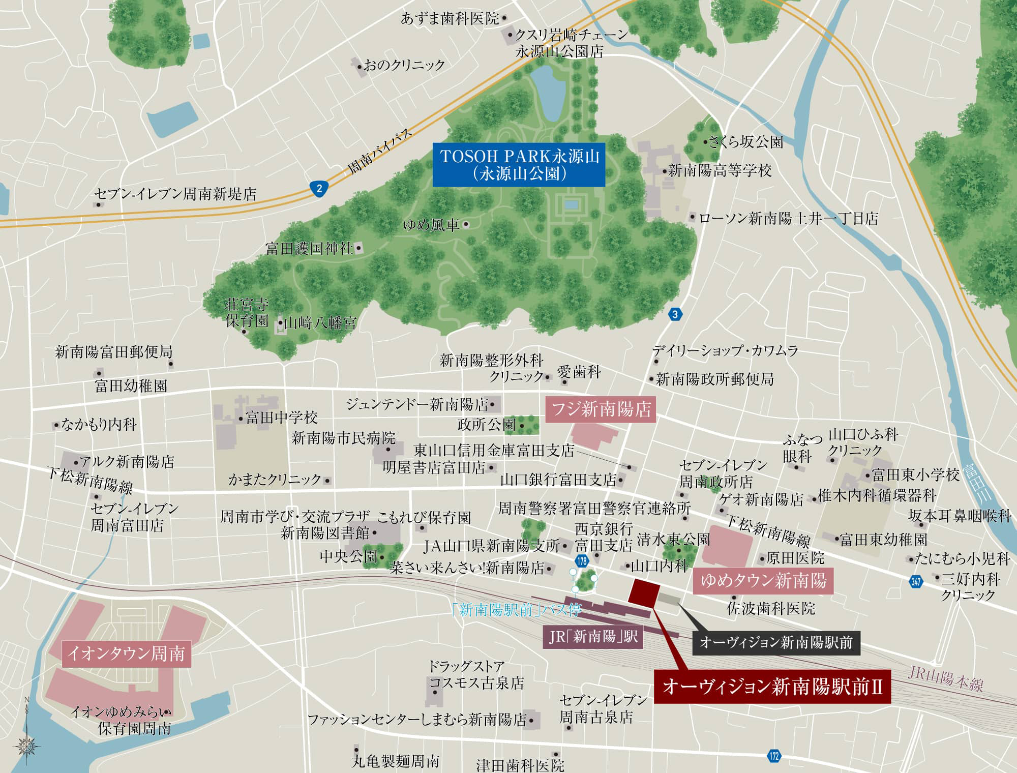 オーヴィジョン新南陽駅前II：案内図