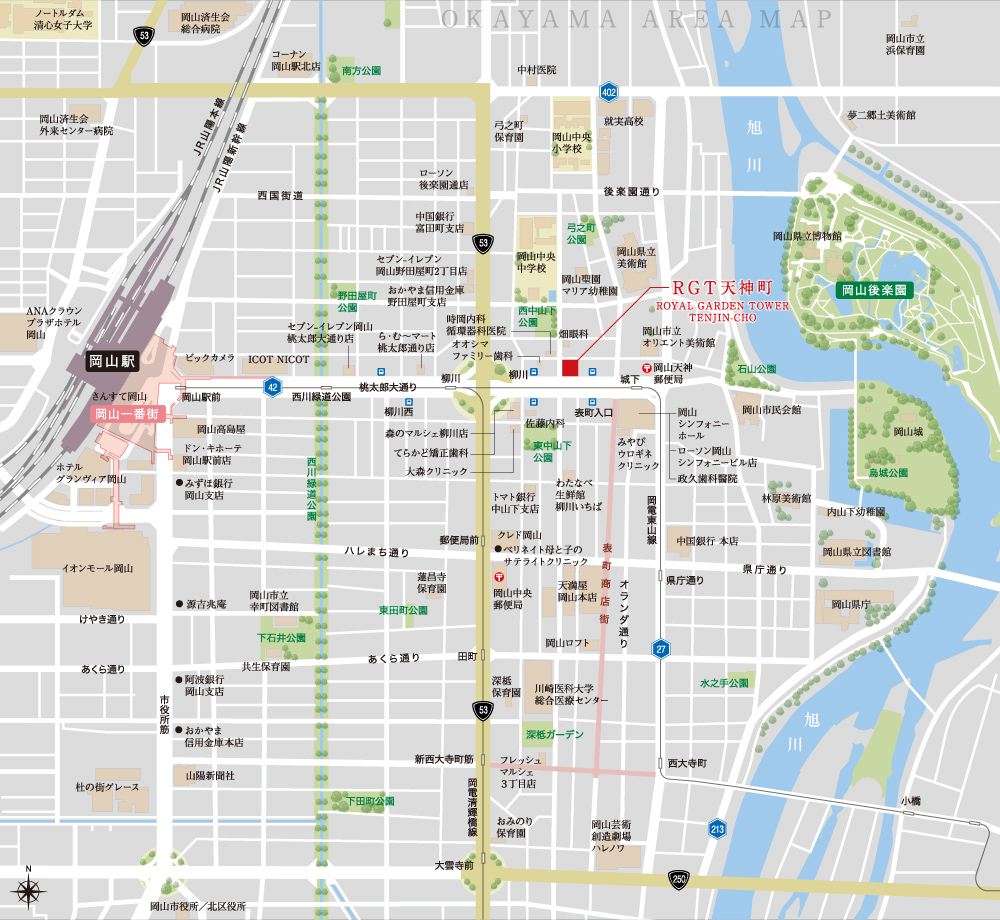 ロイヤルガーデンタワー天神町：案内図