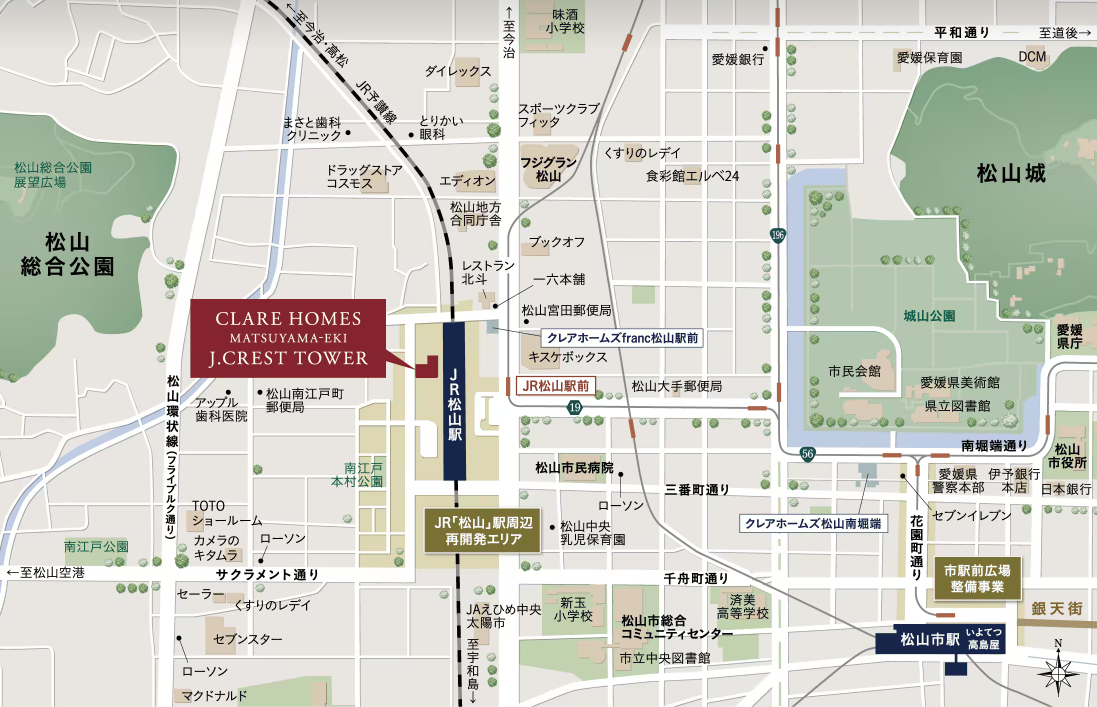 クレアホームズ松山駅 J.CRESTタワー：案内図
