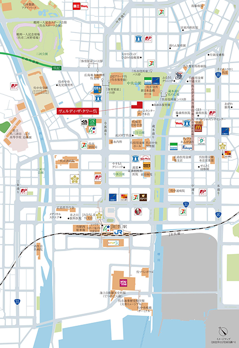 ヴェルディ・ザ・タワー呉：案内図
