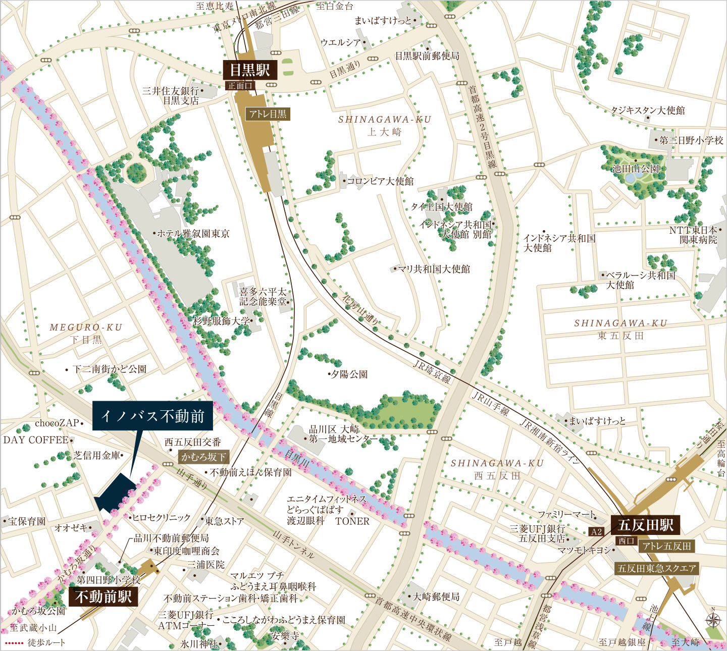 イノバス不動前：案内図