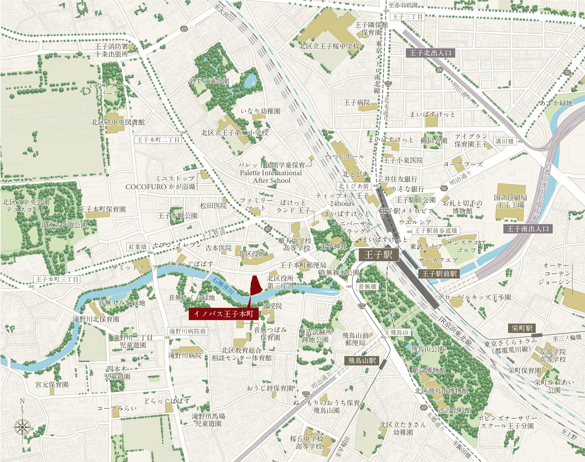 イノバス王子本町：案内図