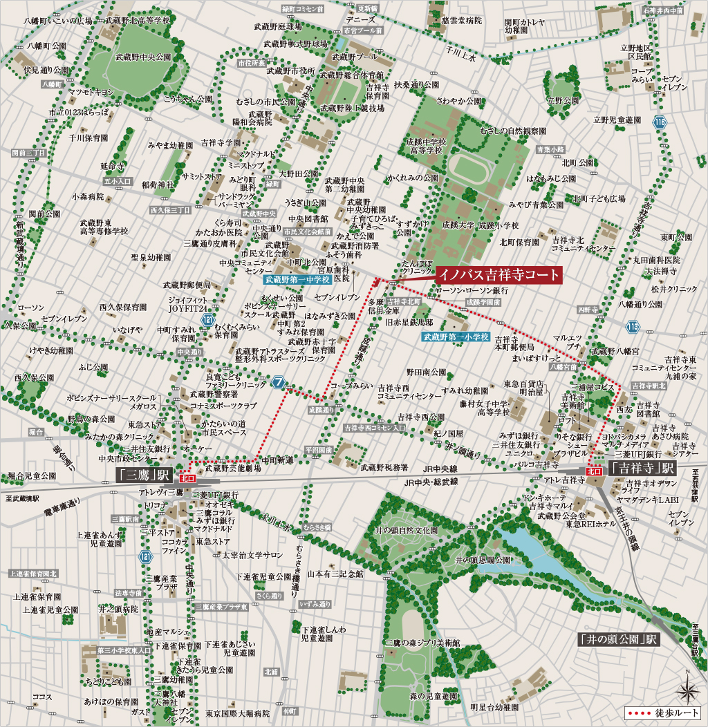 イノバス吉祥寺コート：案内図