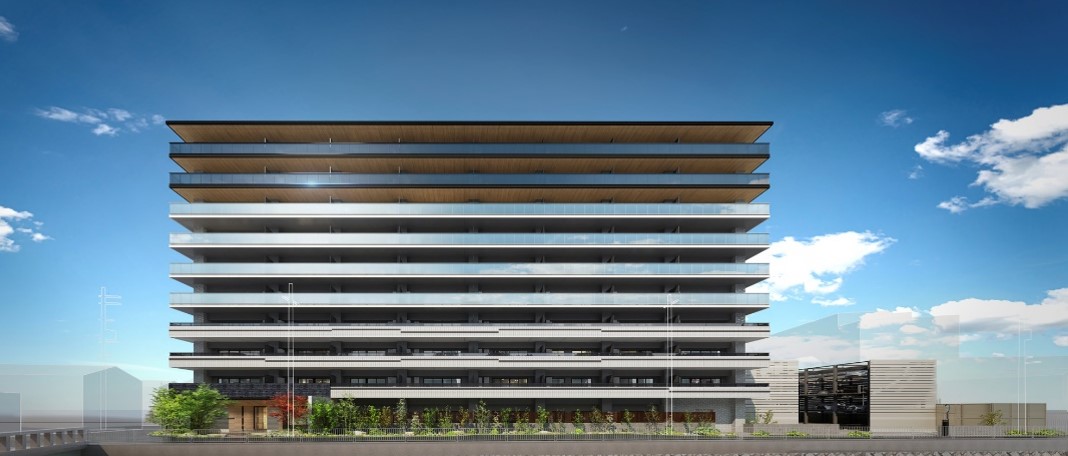 グランカサーレ京都西京極 周辺は低層住宅がひろがる街並み。 近接する建物との距離は約30ｍもの隔離を確保しています。