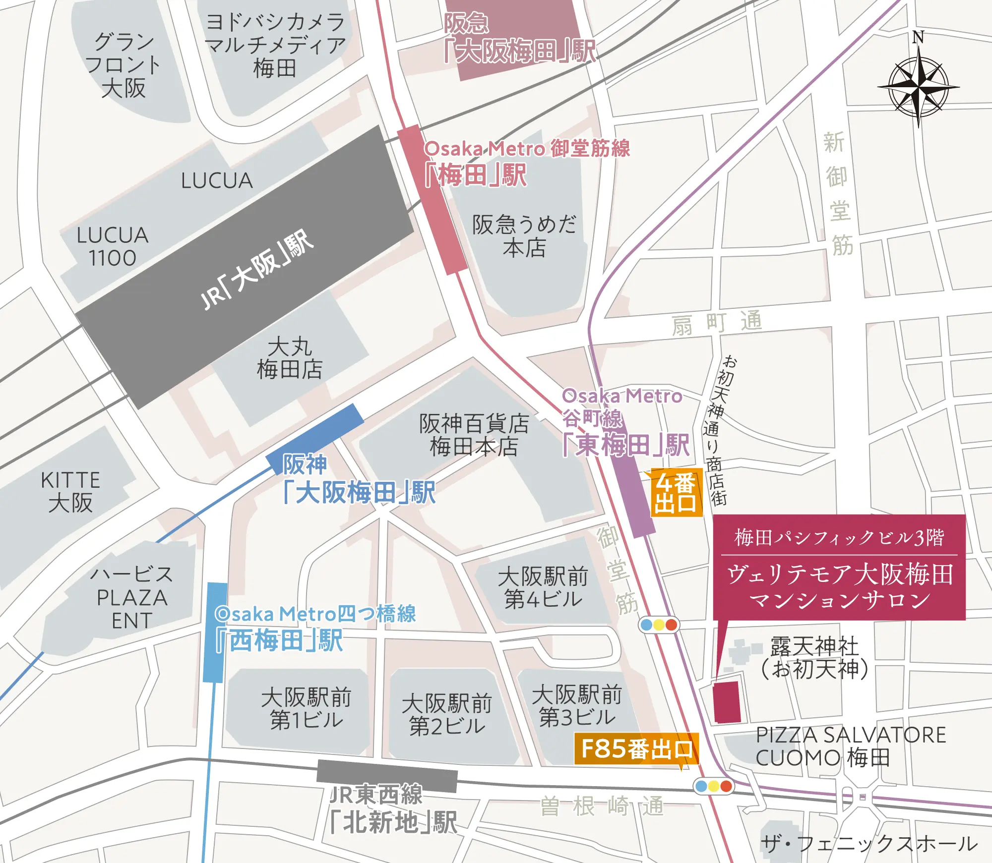 ヴェリテモア大阪梅田：モデルルーム地図