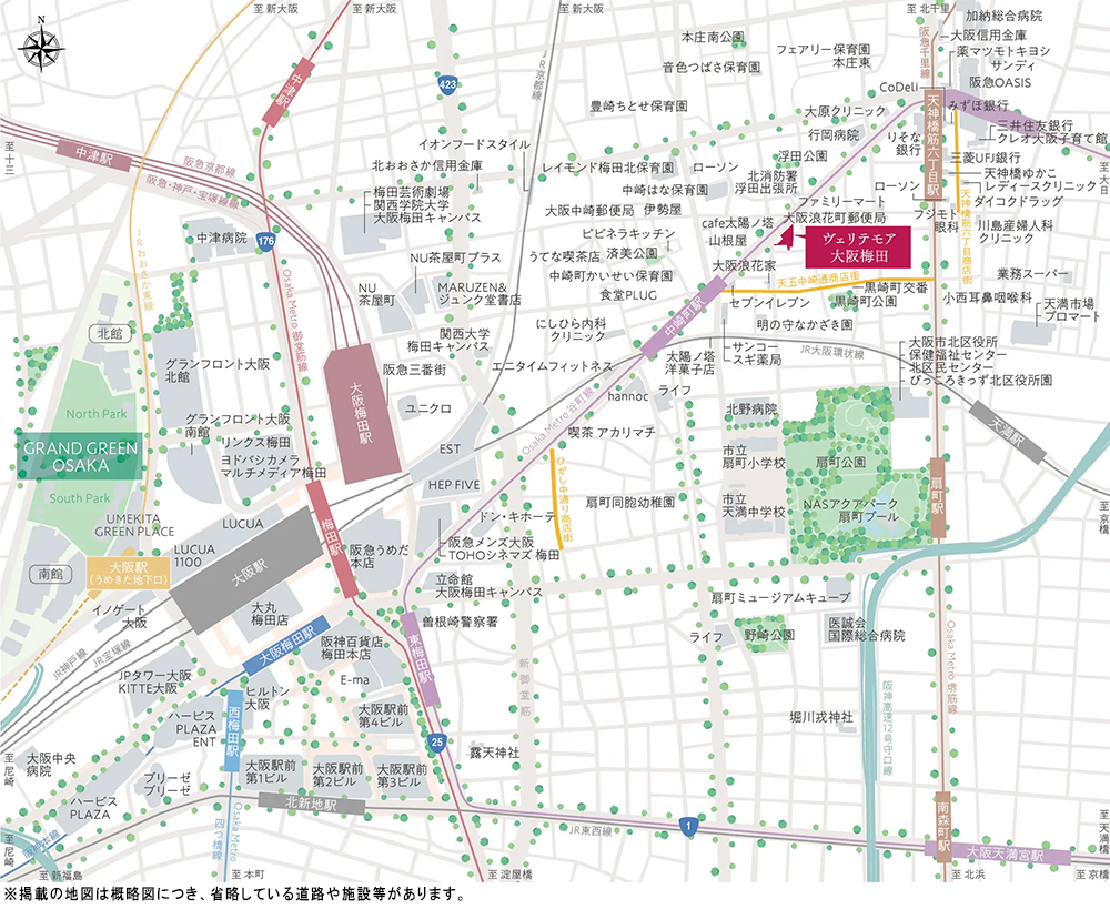 ヴェリテモア大阪梅田：案内図