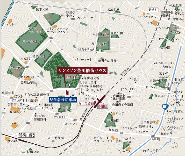サンメゾン豊川稲荷サウス：モデルルーム地図