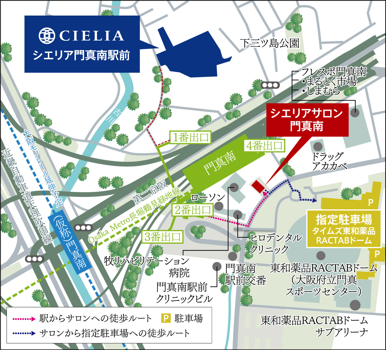 シエリア門真南駅前：モデルルーム地図