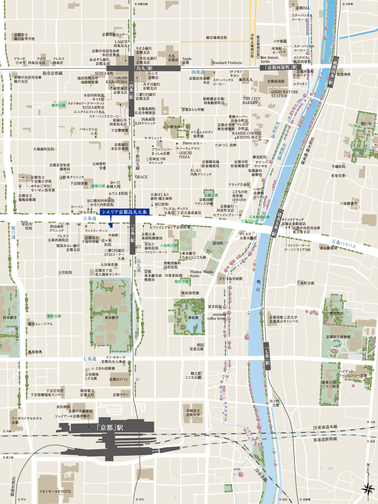シエリア京都烏丸五条：案内図
