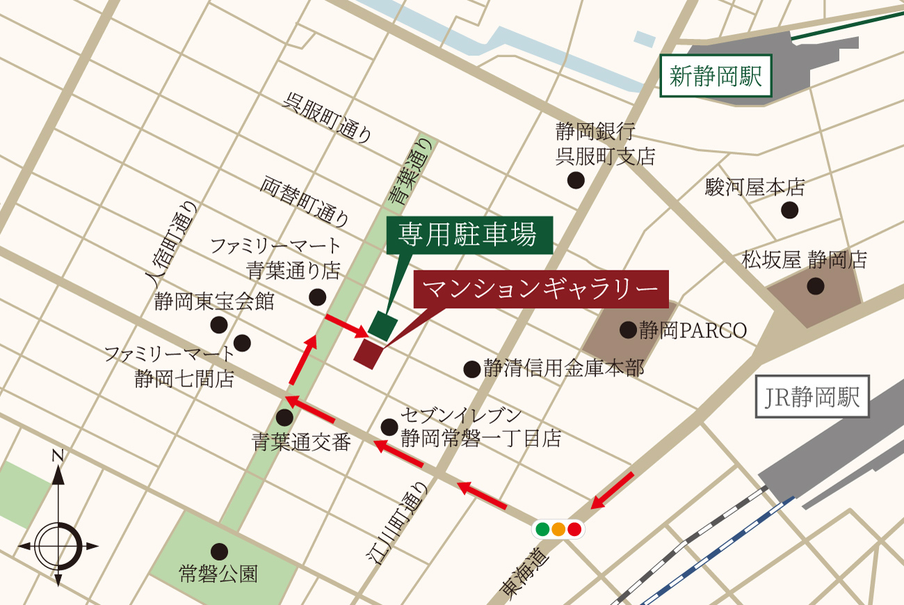 エンブル・パーク＆レジデンス駿河池田：モデルルーム地図