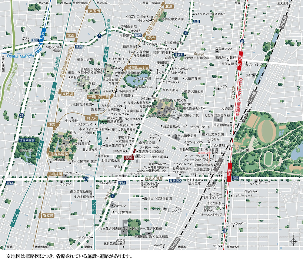 グランアッシュ住吉万代東REVE：案内図