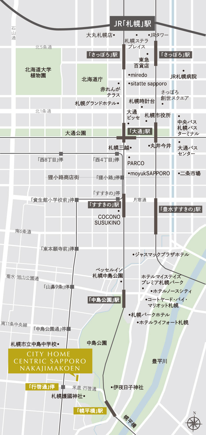 シティホームセントリック札幌中島公園：案内図