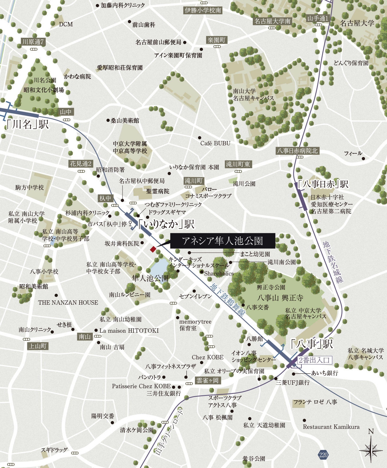 アネシア隼人池公園：案内図