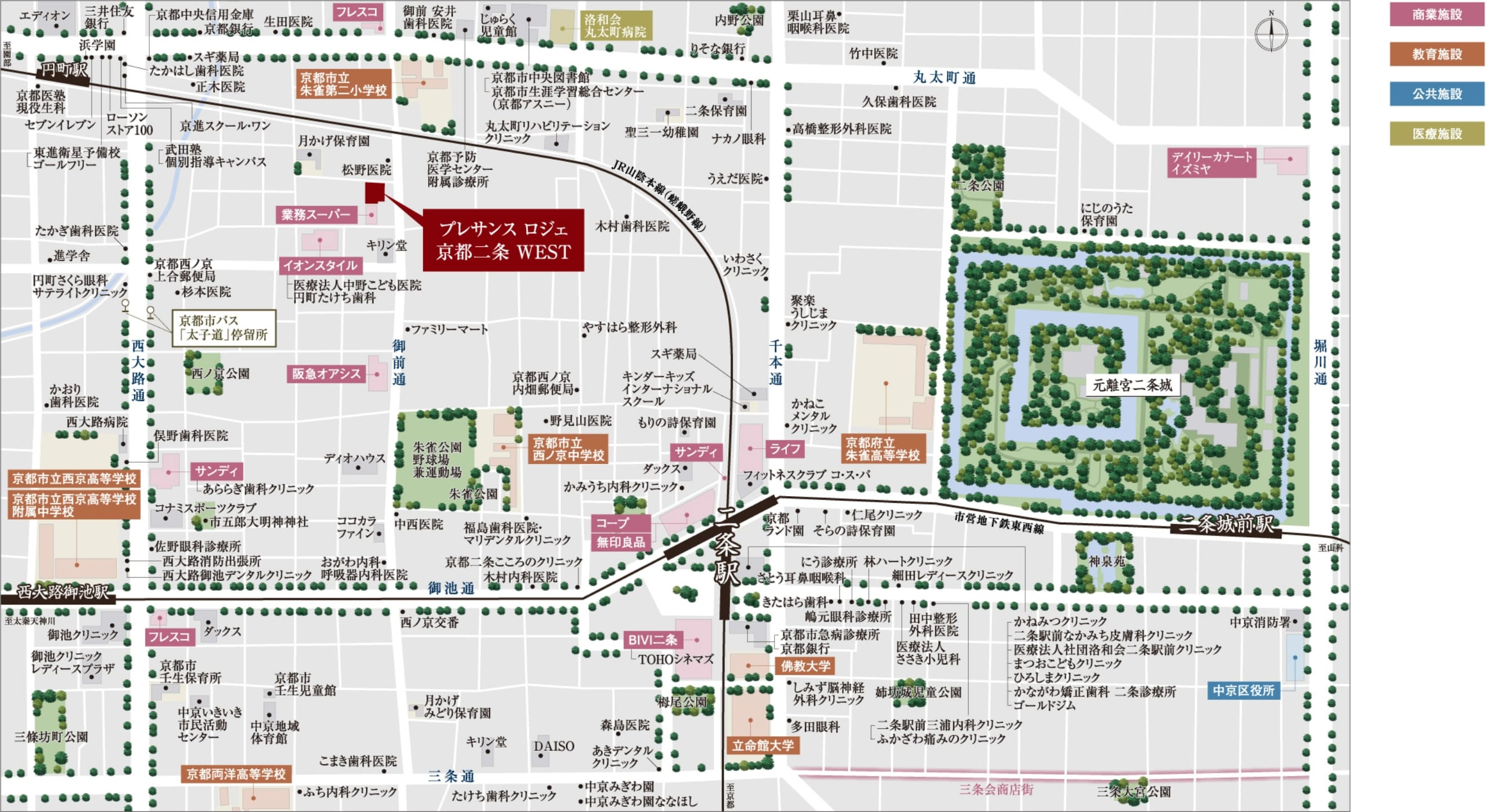 プレサンス ロジェ 京都二条 WEST：案内図