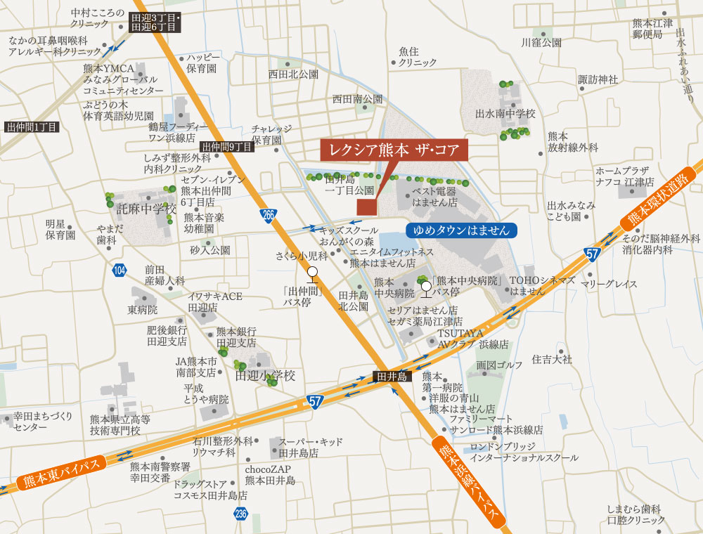 レクシア熊本 ザ・コア：案内図