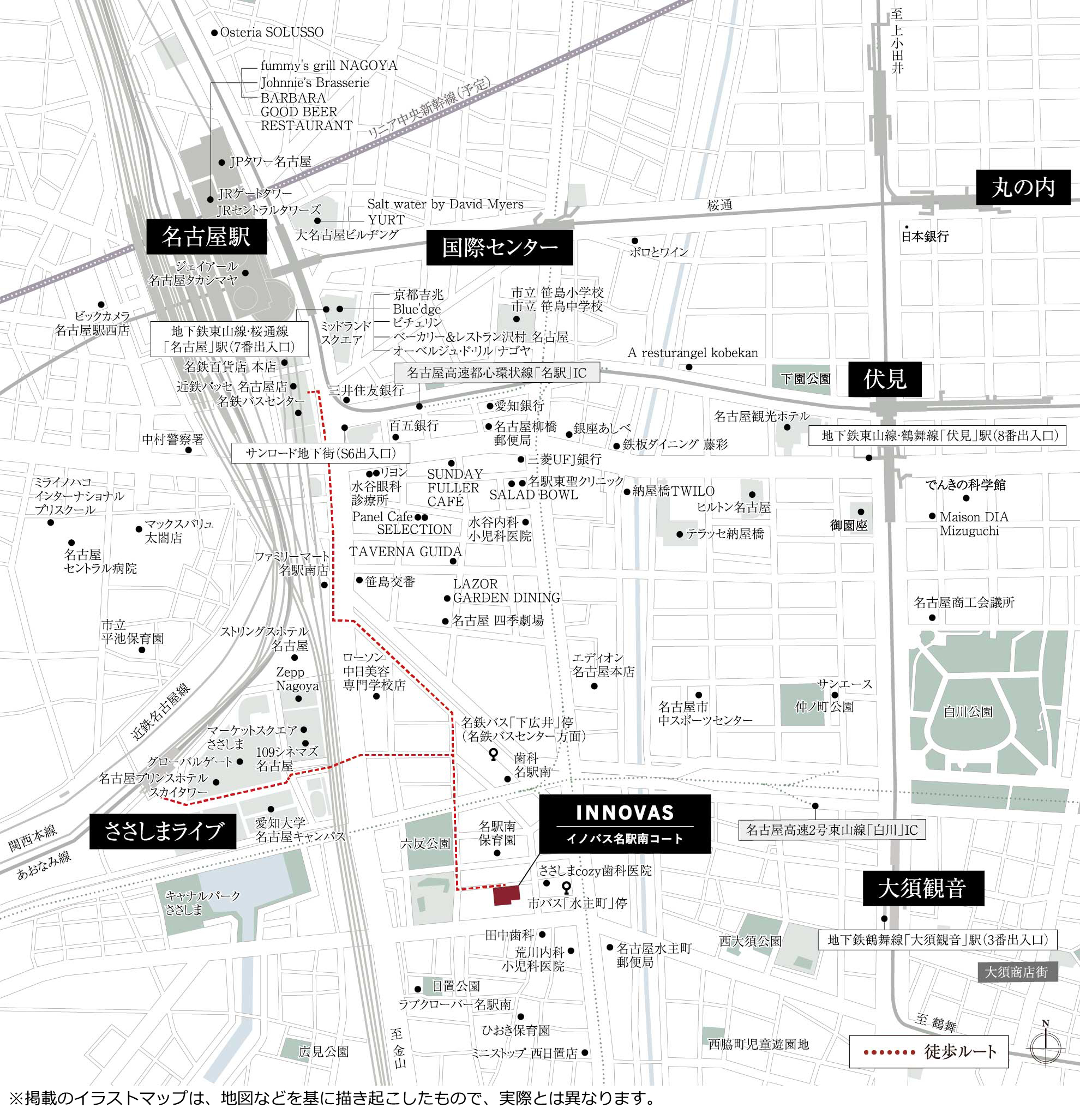 イノバス名駅南コート：案内図