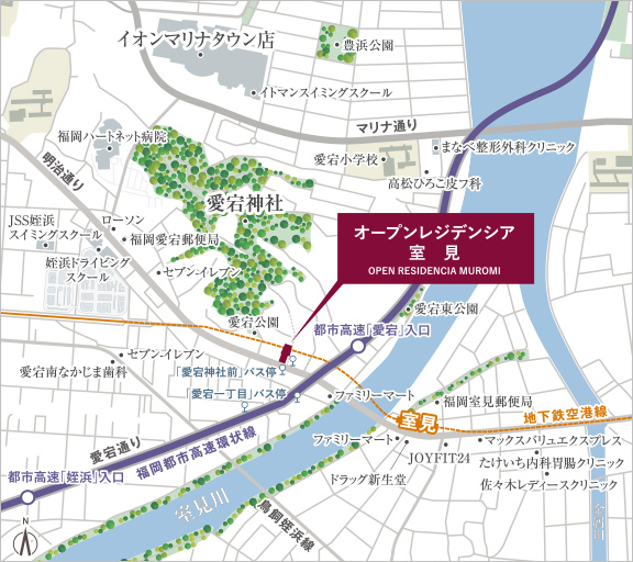 オープンレジデンシア室見：案内図