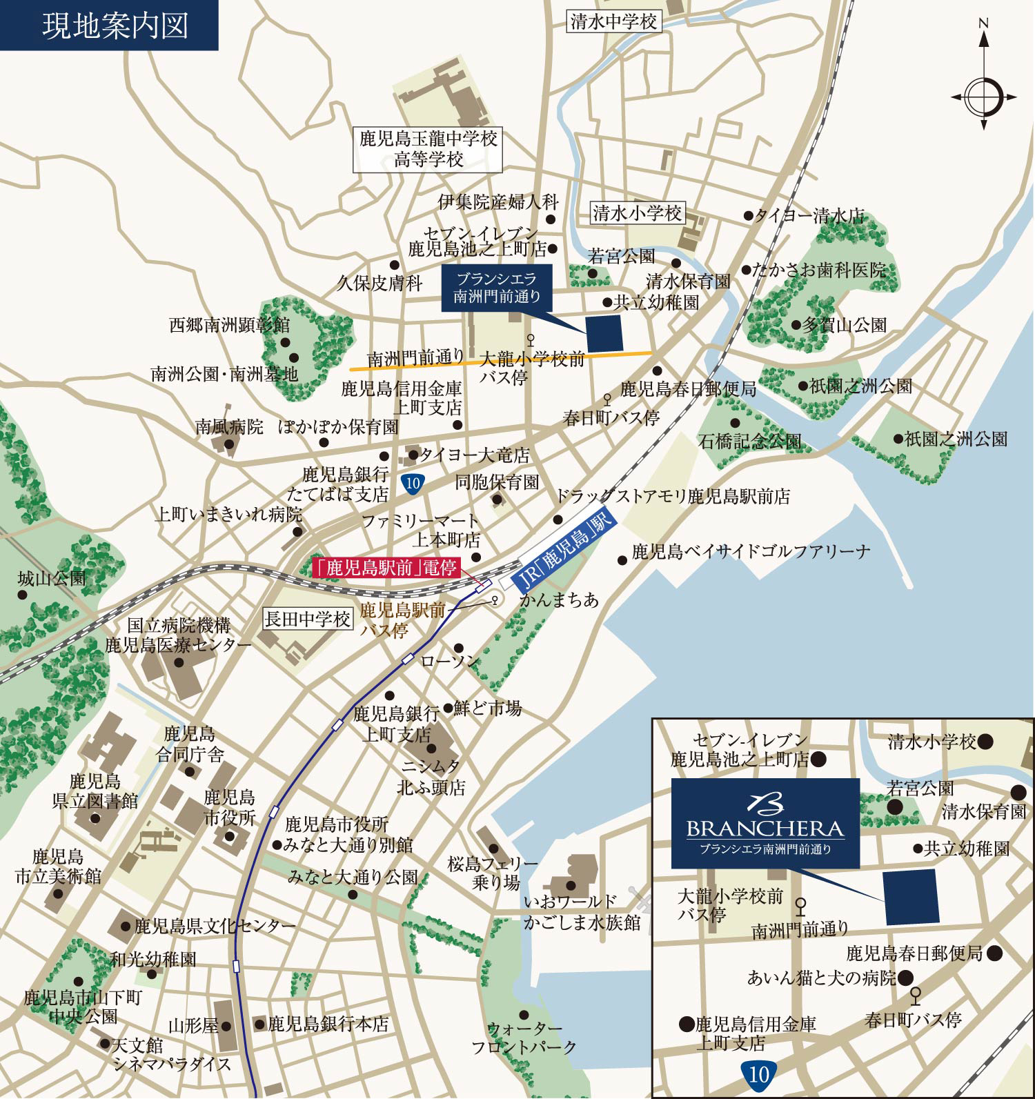 ブランシエラ南洲門前通り：案内図