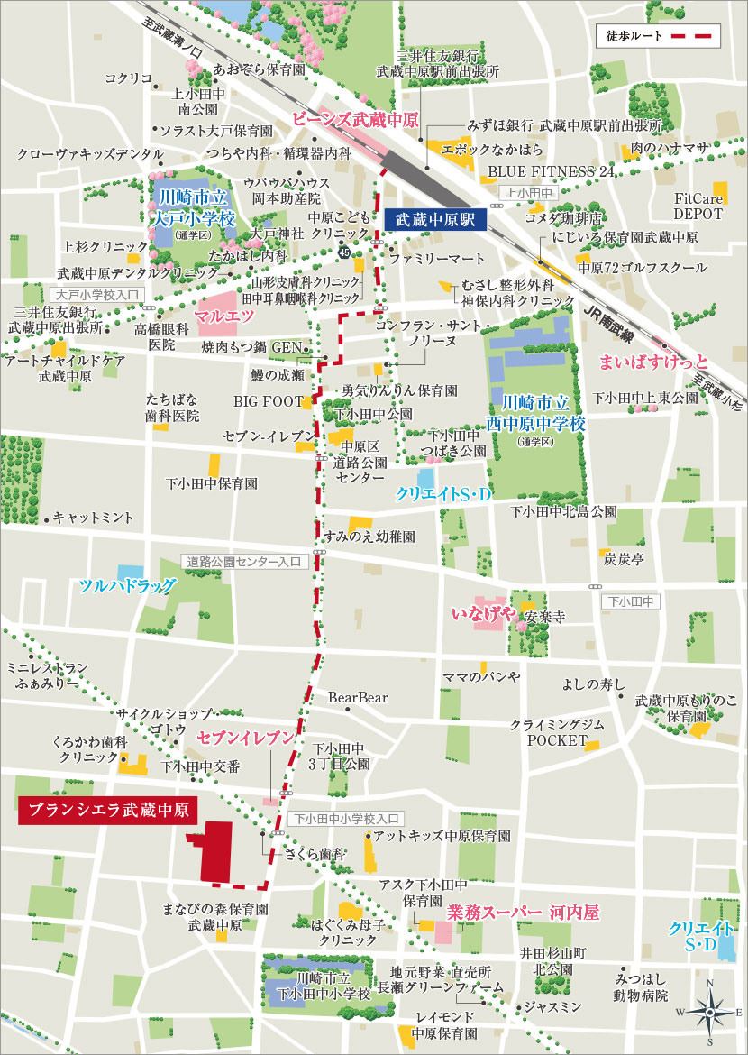 ブランシエラ武蔵中原：案内図