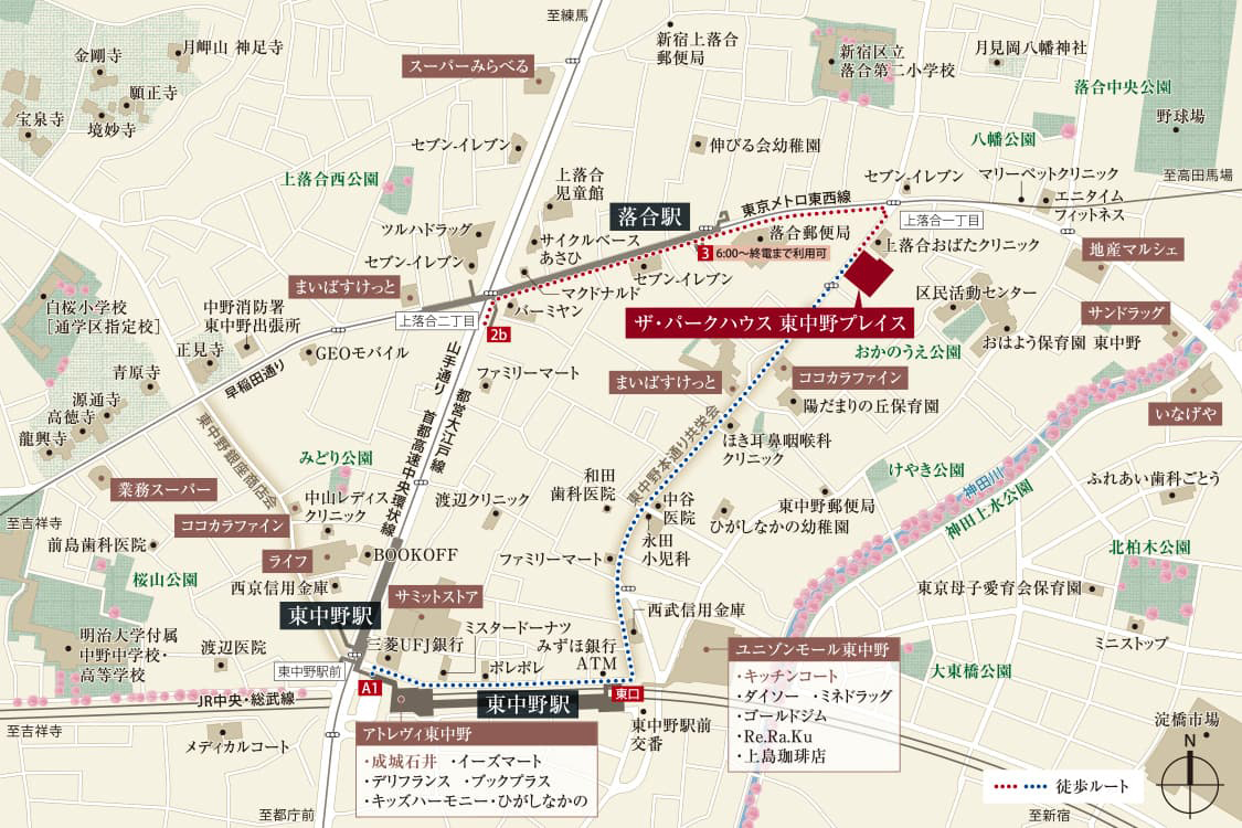 ザ・パークハウス 東中野プレイス：案内図