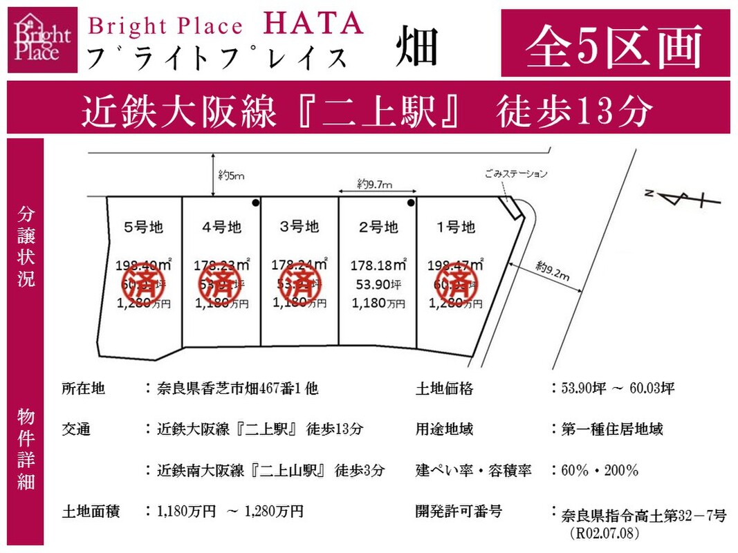 ホームズ ブライトプレイス畑 香芝市 近鉄大阪線 二上 駅 徒歩13分の土地 分譲地 ホームズ ブライトプレイス畑 香芝市 近鉄大阪線 二上 駅 徒歩13分の土地 分譲地