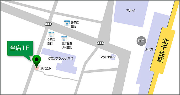 株式会社タウンハウジング東京 北千住店の周辺地図