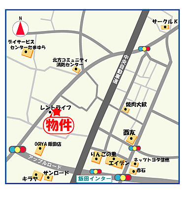 株式会社レントライフ 飯田店の周辺地図