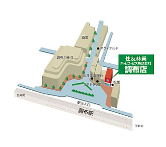 住友林業ホームサービス株式会社 調布店の周辺地図