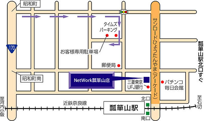 株式会社LEGATO 賃貸住宅サービス NetWork瓢箪山店の周辺地図