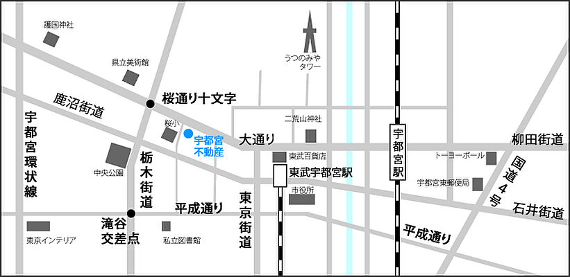 ホームズ 地図 アクセス情報 宇都宮不動産株式会社 本店 不動産会社 不動産屋 の検索