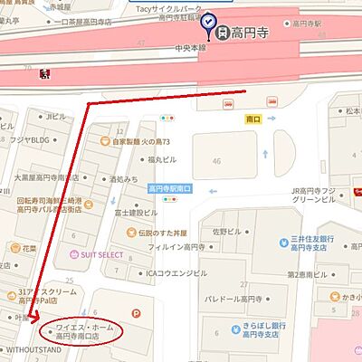 株式会社ワイエス・ホーム 高円寺南口店の周辺地図